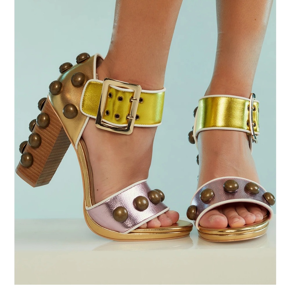 Cynthia Rowley Gold and Purple Heels
